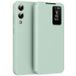 Samsung Étui à rabat Galaxy S25 Edge Smart Clear View avec fente pour carte - Vert clair