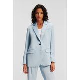 Karl Lagerfeld Blazer ajusté en satin fluide Cachemire Bleu