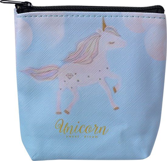 Juleeze Portemonnee - Blauw - 11x11 cm - Vierkant - Eenhoorn - Dames