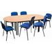 Ensemble de réunion : 4 tables et 6 chaises