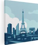 Artaza Canvas Schilderij Skyline Van Parijs - Abstract - 90x90cm - Canvas Print