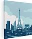 Artaza Canvas Schilderij Skyline Van Parijs - Abstract - 90x90cm - Canvas Print