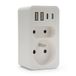 Voorzijde Bi-Lite Voorzijde biplite 2 stopcontacten 16A + 6A Franse standaard met 2 USB-A-aansluitingen en 2 USB-C-aansluitingen. 6-in-1 stekkerdoos