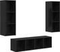 vidaXL Ensemble de meuble TV - 3 pièces - Bois de chêne noir, aspect bois vieilli
