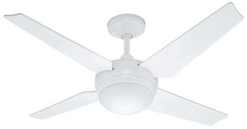 Hunter Fan 50666 A Plafondventilator Sonic - vleugels met lamp, staal, 61 W, E27, wit, 132 x 132 x 37.08 cm