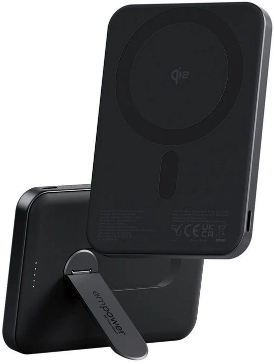 Empower by PanzerGlass Empower Bank Powerbank met Standaard 5.000 mAh - Geschikt voor MagSafe en Qi2 - Zwart