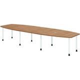 Hammerbacher table de réunion ton 8 pieds 400x130cm blanc