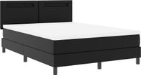 vidaXL Boxspringbed met hoofdeinde Zwart Kunstleer 140 x 190 cm