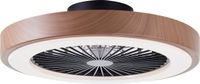 Brilliant Slimline - Black Ceiling Fan with Light - LED 40W - Dimmable - 48.5cm - Wood Look
