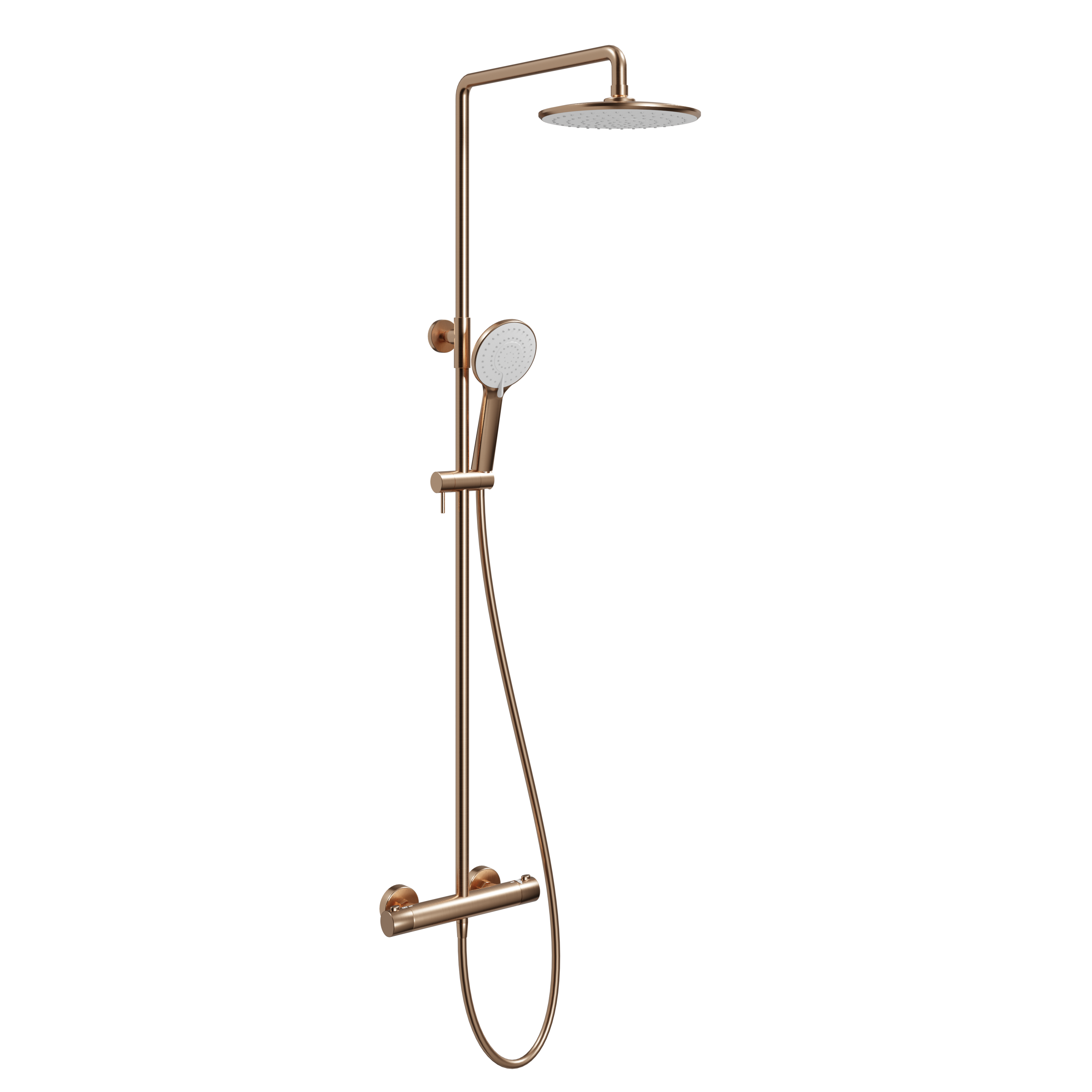 Linie Linie Neptunus opbouw regendoucheset thermostatische kraan Brushed Rosegold