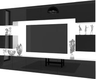 B BELINI GROUP BELINI Wandmeubel Milano 3 300 cm Zwart Hoogglans