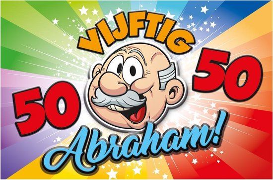 Folat Party Products Deurbord 3D Abraham 48 x 35 cm - 50 Jaar - Themafeest - PVC