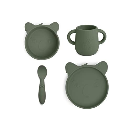 nuuroo - Lykke silicone dinner set - 4 pack - Dusty green