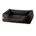BedDog® hondenmand LUPI, vierkant hondenkussen, grote hondenbed, hondensofa, hondenhuis, met afneembare hoez, wasbaar, M, bruin/zwart