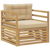 vidaXL Buitensofa Wit en Beige