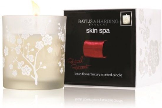 Baylis & Harding Skin Spa Lotus Flower Candle - 200gr - Wit