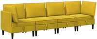 vidaXL Ensemble de meubles pour le salon 4 pc Jaune Velours