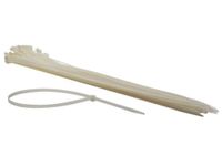 Perel Kabelbinders nylon wit, 50 stuks tie wraps, cable ties 750 x 8,8 mm, UV-bestendig, zelfvergrendelend, 80 kg trekkracht, voor zware toepassingen binnen en buiten