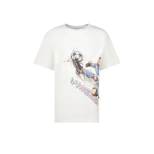 Messi T-shirt wit Jongens Polyester Ronde hals Printopdruk - maat 164