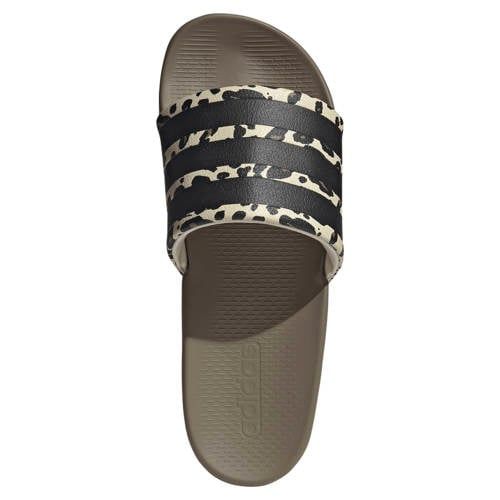 adidas Sportswear Adilette Comfort 2.0 badslippers met panterprint - ecru/bruin