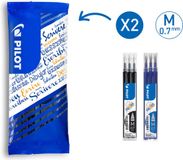 Pilot Uitwisbare Inkt Navullingen voor FriXion - 0,7mm - 2 Sets van 3 Navullingen - 1 Zwart, 1 Blauw