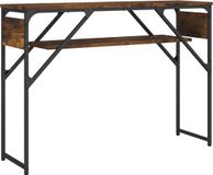 vidaXL Wandtafel met schap 105x30x75 cm bewerkt hout gerookt eiken