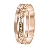 Lucardi Dames Ring roseplated 2rij met light peach