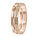 Lucardi Dames Ring roseplated 2rij met light peach