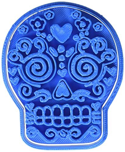 Cuticuter Halloween doodskop Mexicaanse Pommes koekjes, blauw, 8 x 7 x 1,5 cm
