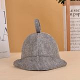 PolkaHome® Dikke Wollen Vilt Sauna Hoed - Sauna Muts (gris)