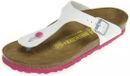 Birkenstock Gizeh Teenslipper Wit Imitatieleer Rubber Unisex Kinderen Maat 28