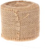 HBX Natural Living Decoratie lint - jute - rol - 500 x 5 cm - decoratielint stof - hobby