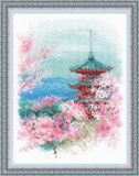 RIOLIS Borduurpakket Sakura Pagode 1743 - 18x24 cm
