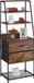 Merkloos Relaxdays Vintage rek, 2 laden, 5 planken, industrieel design, H x D: 164 x 60 x 41,5 cm, vrijstaande plank, zwart/bruin