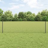 vidaXL - zeshoekig - gaasgek - met - palen - 25 - x - 0,6 - m - PVC-Coated - Staal - Grijs