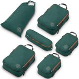 TRIPPED Travel Gear 6 stuks compressieverpakkingskubussen voor op reis, verpakkingskubussen en reisorganizers, groen en bruin, klassiek