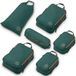 TRIPPED Travel Gear 6 stuks compressieverpakkingskubussen voor op reis, verpakkingskubussen en reisorganizers, groen en bruin, klassiek