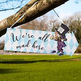 Talking Tables Pack van 12 Alice in Wonderland Decoraties Pijltekens voor Mad Hatters Theekransje met citaten en karakters uit Boek, Blauw