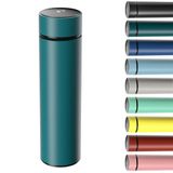 Homealexa 500 ml koffiebekers reismokken, waterfles vacuüm isolerende beker 304 roestvrij staal, touchscreen temperatuurmeter, slimme mok voor warmte en kou (C-groen)