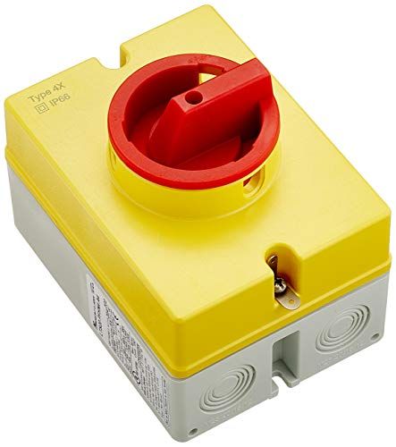 BENEDICT Noodstopschakelaar, AP, rood/geel 20A grijs/geel IP65