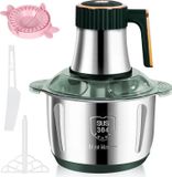 Mélangeur de viande électrique - robot de cuisine/hachoir de 5 litres - lame en acier inoxydable à 6 lames - robot de cuisine multifonctionnel/hacheur de légumes - prise UE - vert