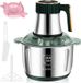 Mélangeur de viande électrique - robot de cuisine/hachoir de 5 litres - lame en acier inoxydable à 6 lames - robot de cuisine multifonctionnel/hacheur de légumes - prise UE - vert