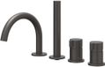 IVY Tribe Badrandcombinatie 4-Gats Mengkraan met Draaibare Uitloop en Uittrekbare Handdouche - Geborsteld RVS 316 Carbon Black PVD