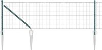 vidaXL Euro-hek met grondpennen 25 x 0,8 m PVC-Coated Staal Groen Mesh