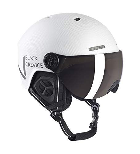 Black Crevice SÖLDEN Skihelm met vizier - wit carbon mat/zwart - S/M (54-57 cm)