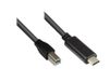 Alcasa 2510-CB018 USB-kabel USB 2.0 1,8 m USB B naar USB C Zwart