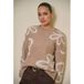 Esqualo gebloemde trui met wol - beige