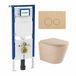 Geberit QeramiQ Dely Swirl Toiletset - 36.3x51.7cm - Geberit UP720 Duofix Sigma inbouwreservoir - 35mm zitting - bedieningsplaat beige - ronde knoppen - mat beige