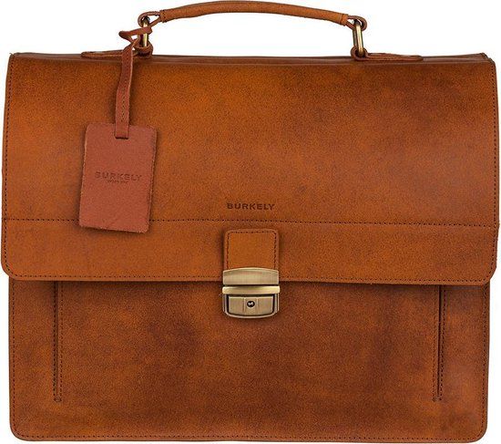 Burkely Vintage Scott Briefcase 2-Comp - Cognac - Leather Briefcase