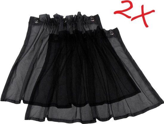 BukkitBow - Zonneschermen voor auto - Zonnegordijn Met Zuignappen - Set van 2 stuks - Universeel - Zwart